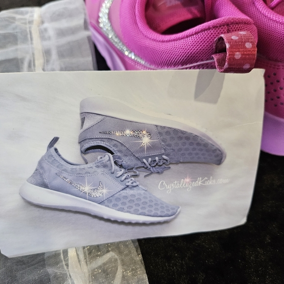 NEW NIKE Bedazzled Crystallized Magenta Shoes Size 10 - Picture 6 of 6